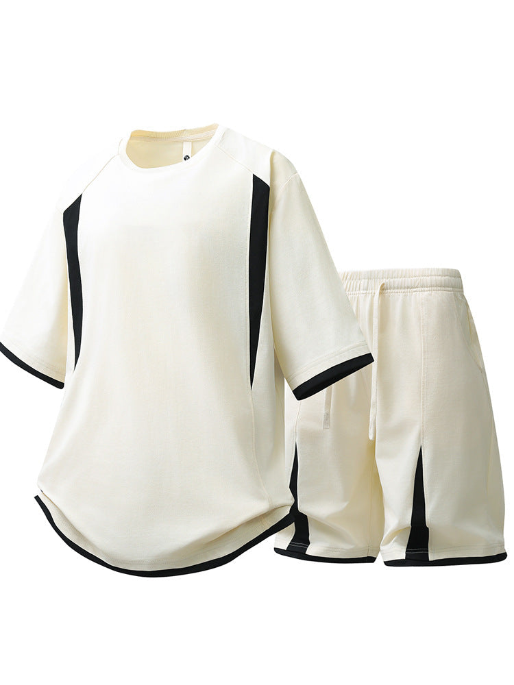 Men’s Contrast Tone Short-Sleeved Summer Performance Set