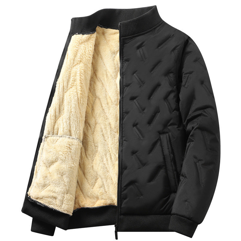 Men’s Premium Thermal Lamb Wool Stand-Collar Padded Coat
