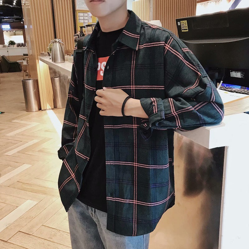 Men’s Trendy Ins-Style Plaid Casual Overshirt