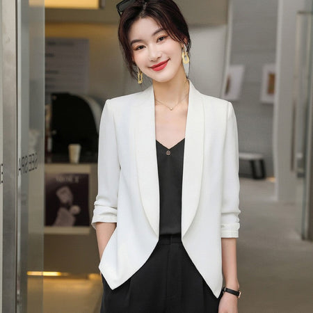 White Suit Elegant White Tailored Blazer with Minimalist Design