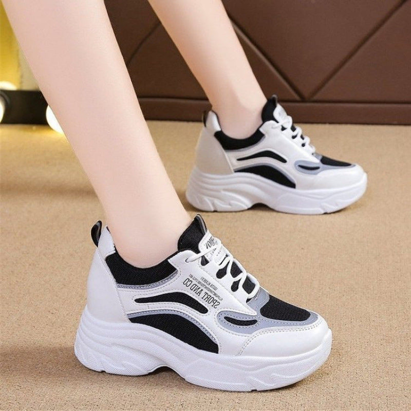 Mesh Height-Increasing Trainers with Sculpted Platform
