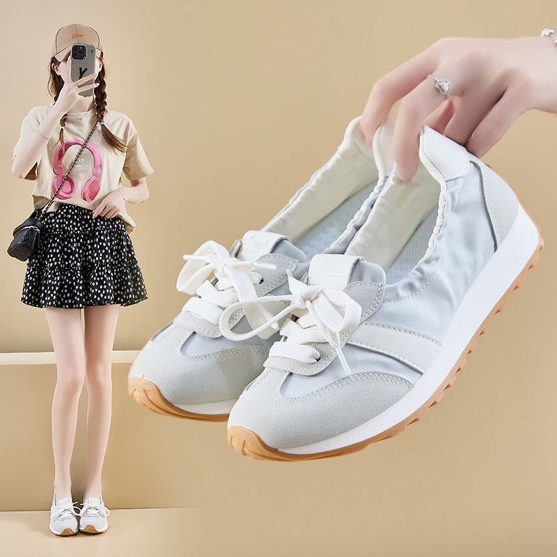 Hand-Stitched Leather Casual Trainers with Sculpted Sole