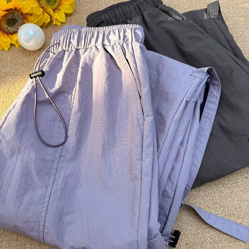Ice Silk Quick-Dry Technical Cargo Joggers with Drawstring