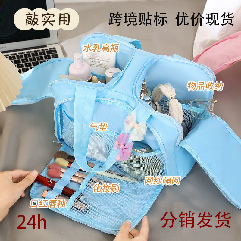 Large Capacity Partitioned Travel Toiletry and Cosmetic Bag