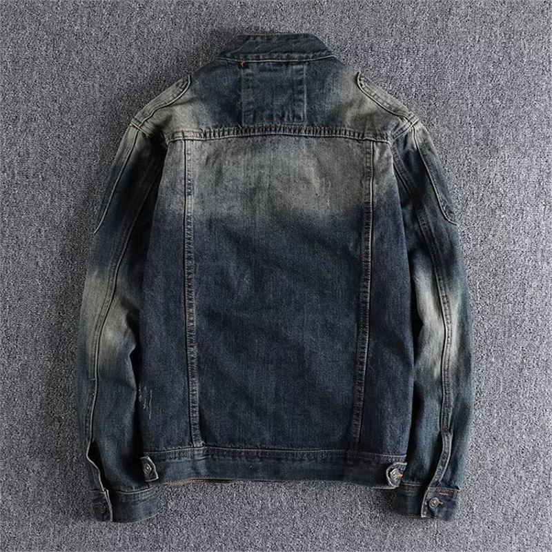 The Heritage Wash Stand-Collar Denim | American Retro Distressed