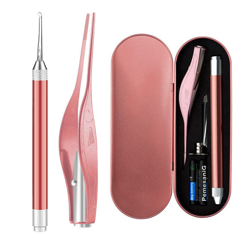 Precision-guard visual LED ear care kit for safe children's ear cleaning