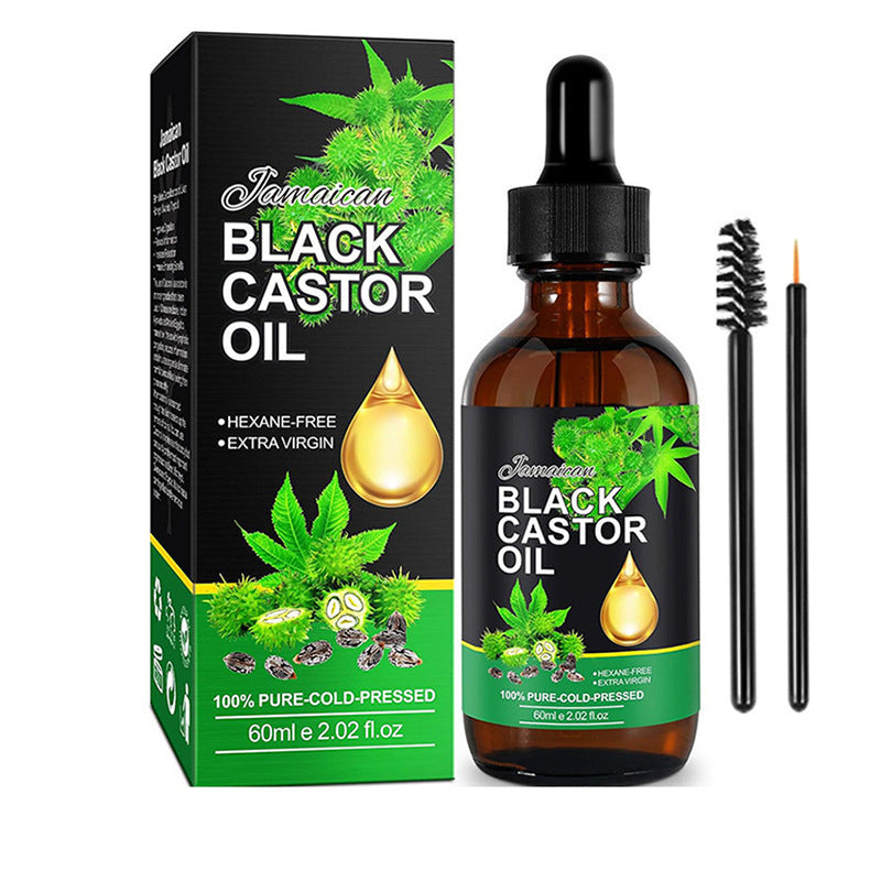 Premium black castor oil 60ml for nourishing hair repair and volumizing