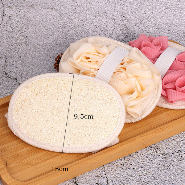 Natural Loofah Exfoliating Bath Towel and Scrubber Set