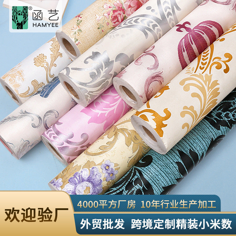 Self-Adhesive European Damask Wallpaper for Luxury Interiors