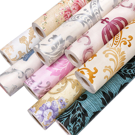 Self-Adhesive European Damask Wallpaper for Luxury Interiors