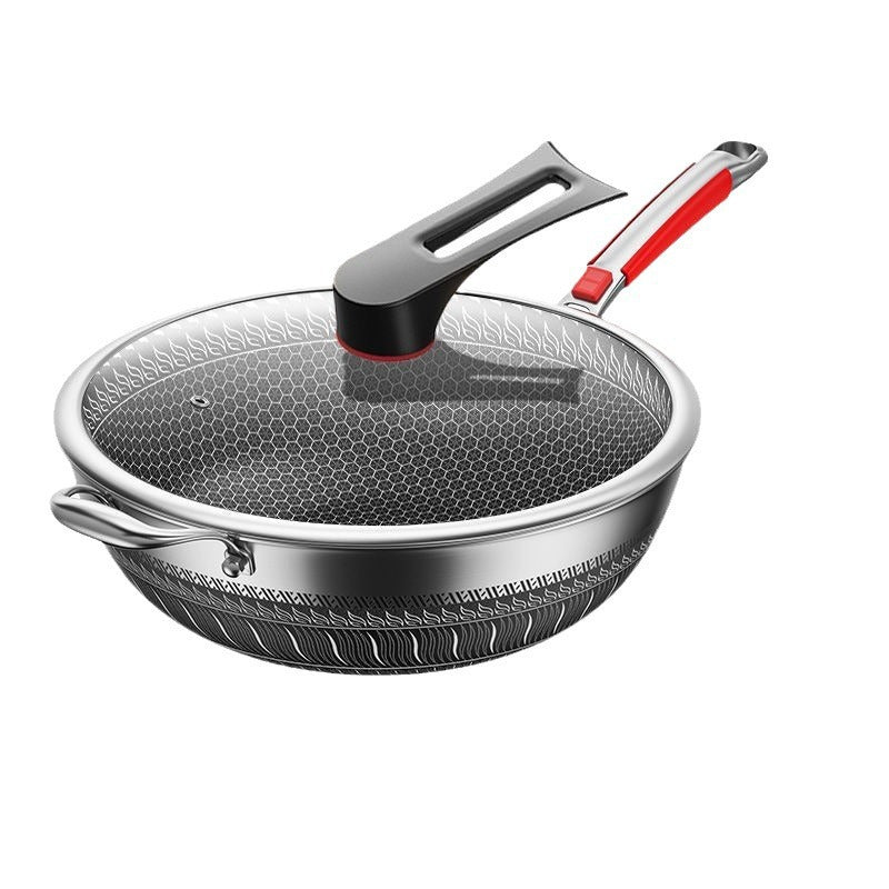 German 316 Stainless Steel Hybrid Wok with Non-Stick Screen – 32cm