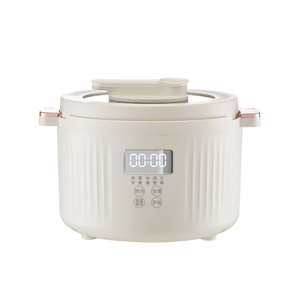 Multi-Functional Electric Cooking Pot with Steaming Tier