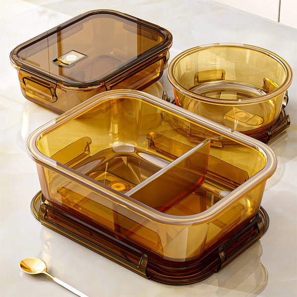 Borosilicate Glass Compartment Lunch Box for Office Dining