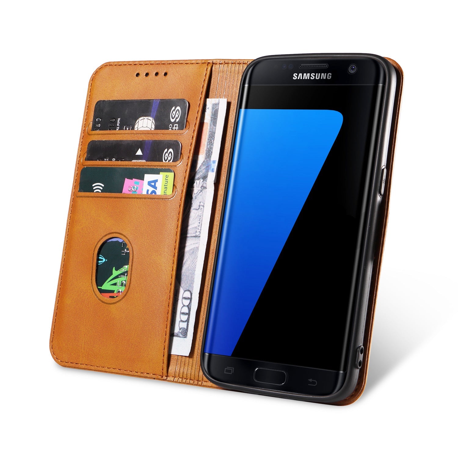 Premium Calf Pattern Leather Case for Samsung Galaxy S Series – Black for S26