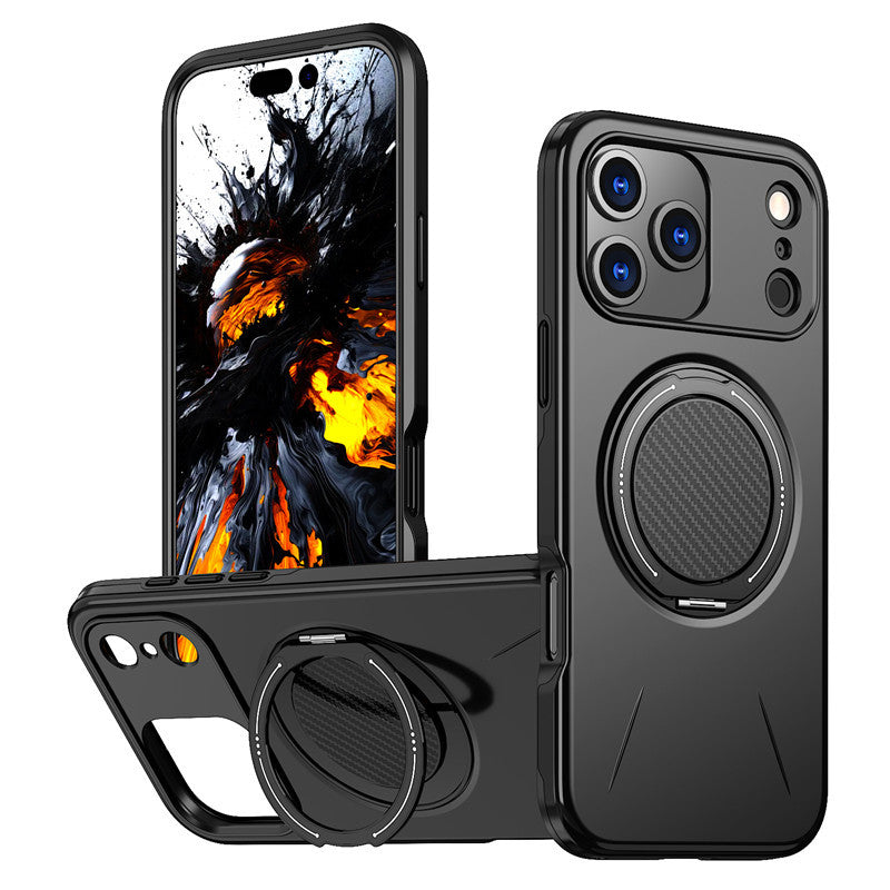 Luxury Magnetic Bracket Case for iPhone 17 Pro Max and Series – Black for iPhone11/XR