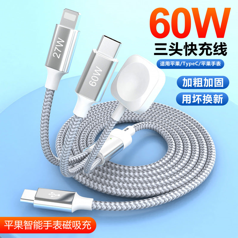 Premium Three-in-One Magnetic Wireless Charging Cable