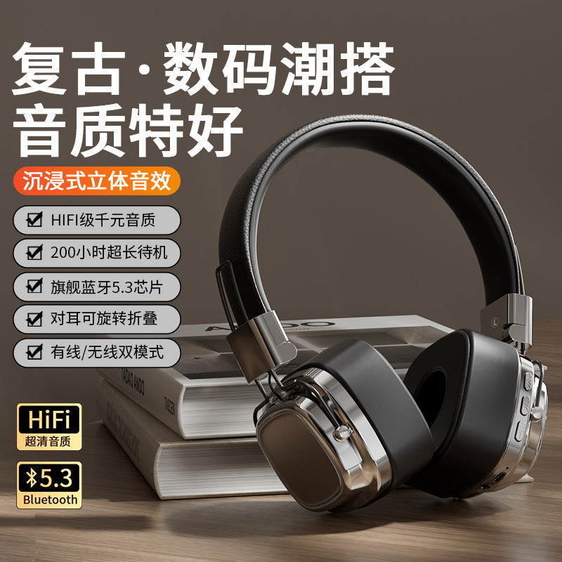 Retro Luminous Wireless Gaming Headset with High-Fidelity Audio