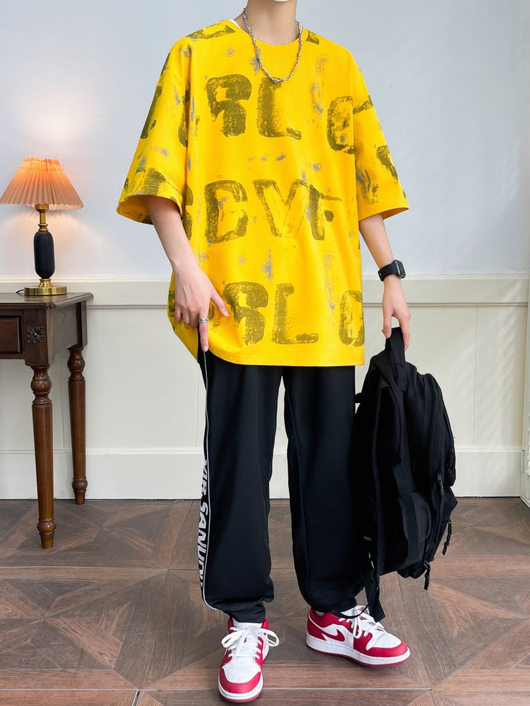 Men's Summer Full-Print Two-Piece Set | Trendy Loose Half-Sleeve