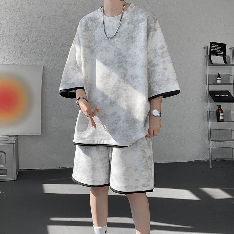 New-Generation Ice Silk Couple's Short-Sleeve Loungewear Suit – close-up