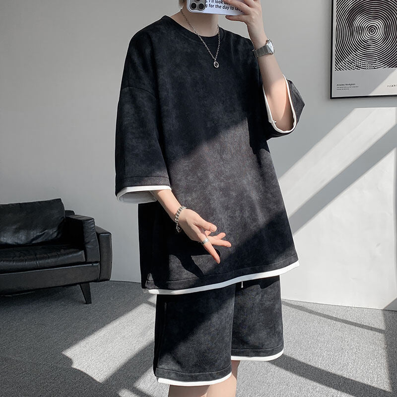 Youth Casual Sports Two-Piece Set | Men's New Summer Short-Sleeve