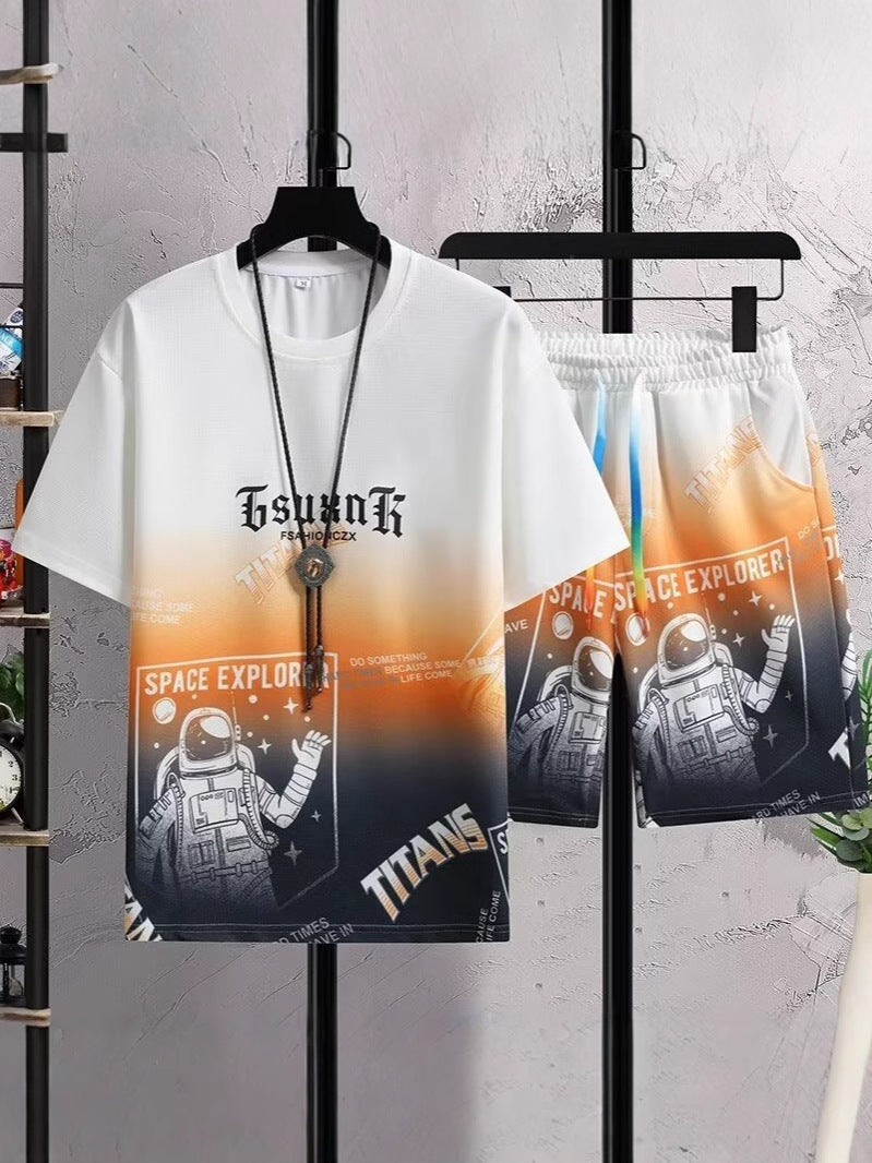 Men's 2026 Youth Gradient Sports Suit | Versatile Summer T-Shirt