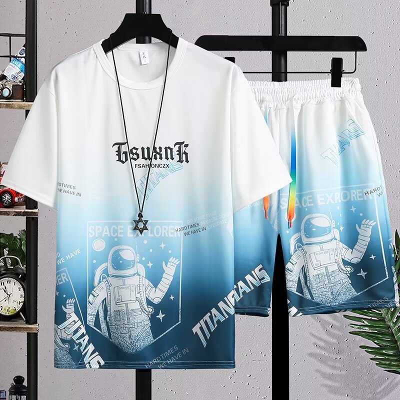 Men's Ins Trendy Gradient Summer Sports Suit | Premium Breathable
