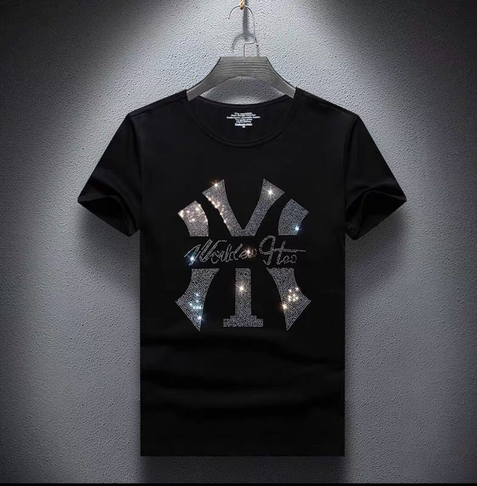 Premium Hot-Drilled Crewneck Summer T-Shirt