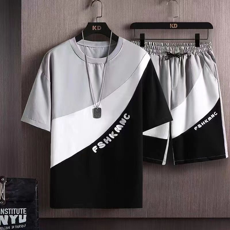 Men's Premium Loose Fit Contrast Two-Piece Set