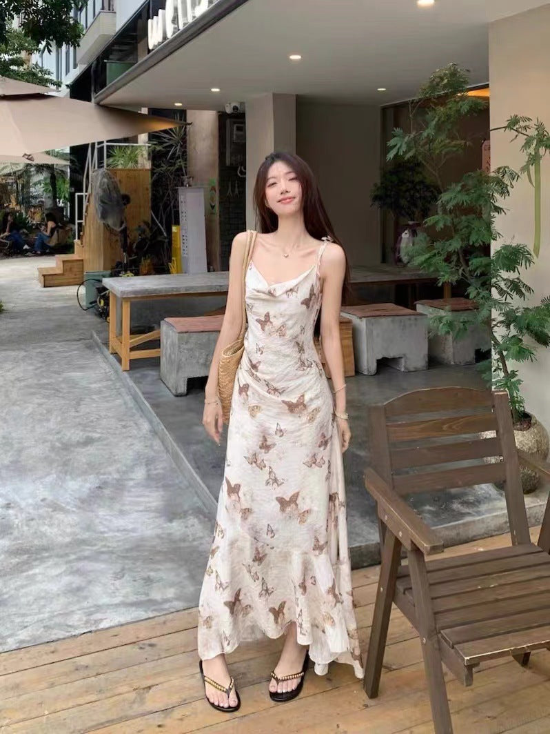National Style Irregular Butterfly Long Dress