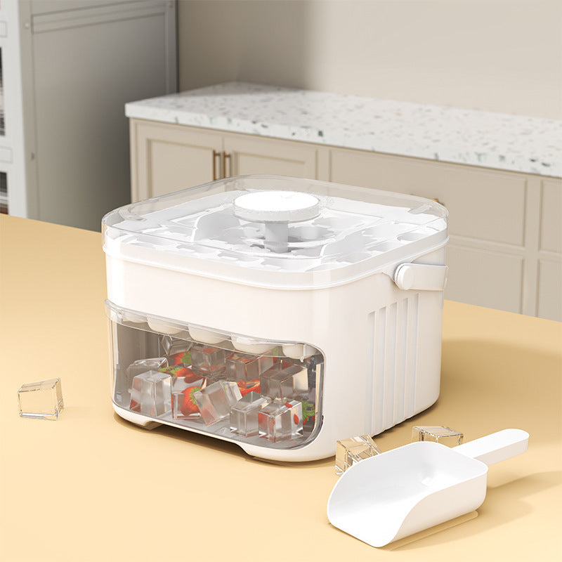 Food Grade Press Ice Cube Tray with Portable Storage Box