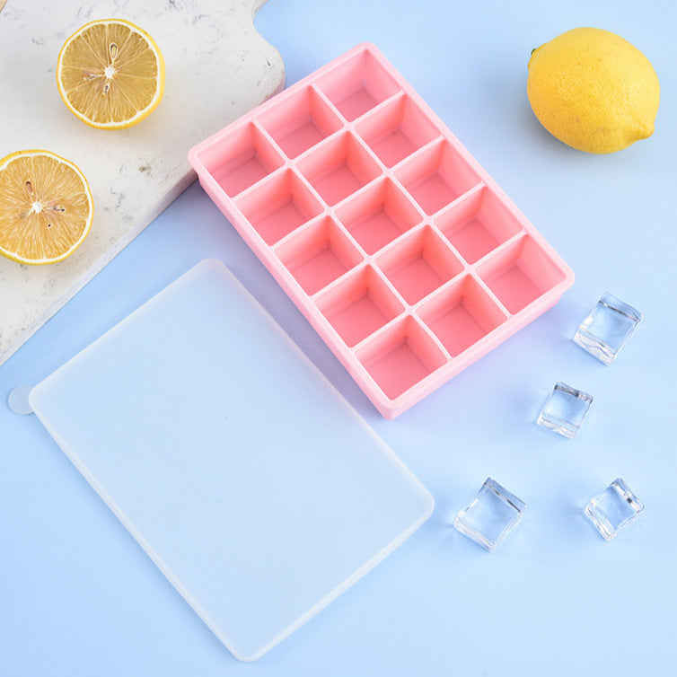 Silicone Ice Cube Tray with Lid Easy Release Ice Mold Box