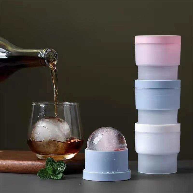 Blue Silicone Whiskey Ice Ball Mold Round Ice Cube Maker