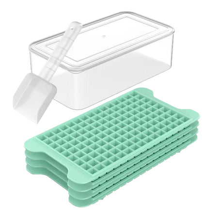 Gray DIY Crushed Ice Tray with Lid and Ice Scoop Storage Box
