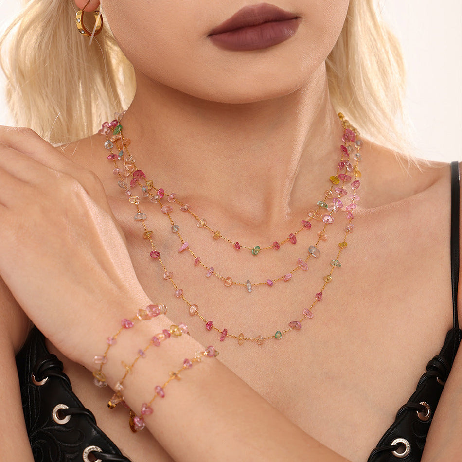 Amethyst Crystal Necklace and Bracelet Jewelry