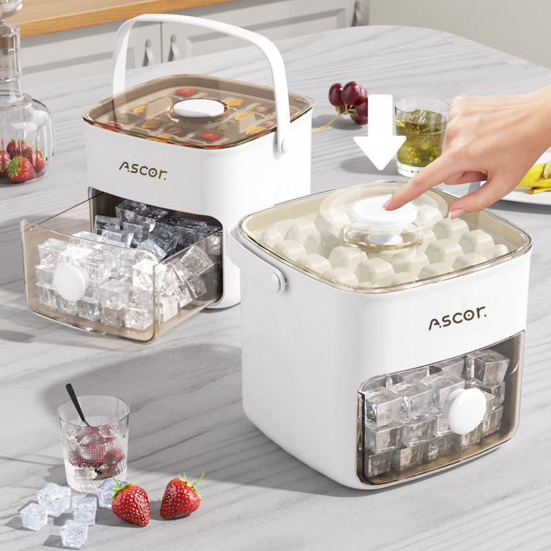 Large Capacity Press Ice Cube Tray with Food Grade Storage Box