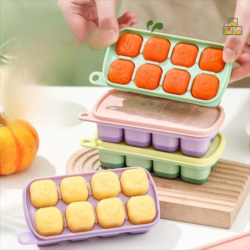 Purple Food Grade Silicone Baby Food Freezer Tray with Easy Release