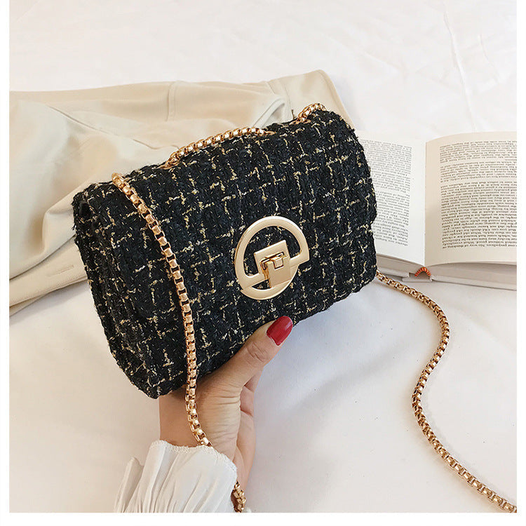 Woolen Chain Crossbody Small Square Shoulder Bag