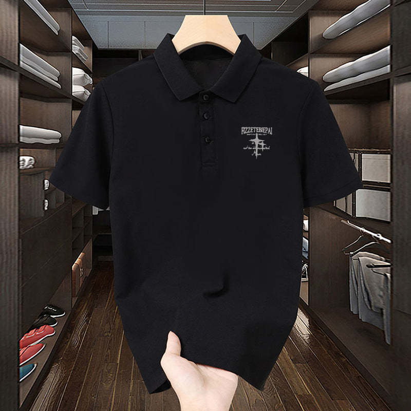 Men's Cartoon Print Slim Fit Casual Summer Polo Shirt