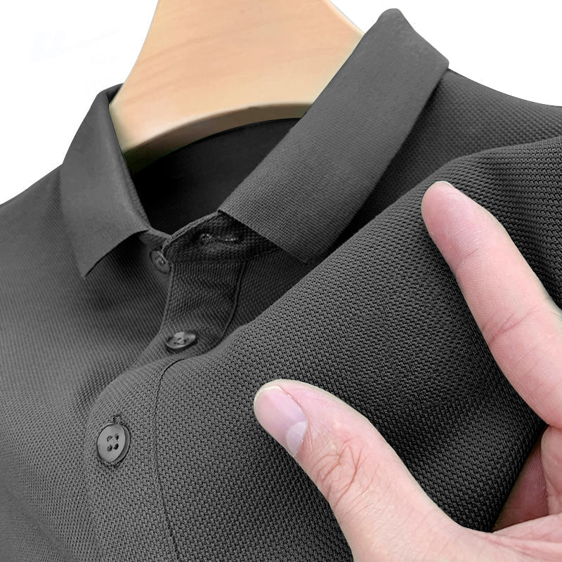 Men's 220g Heavyweight Solid Color Short Sleeve Polo T-Shirt