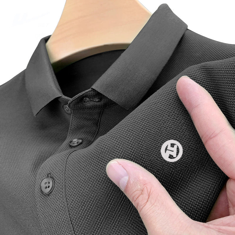 Men's Heavyweight Geometric Print Short Sleeve Polo T-Shirt