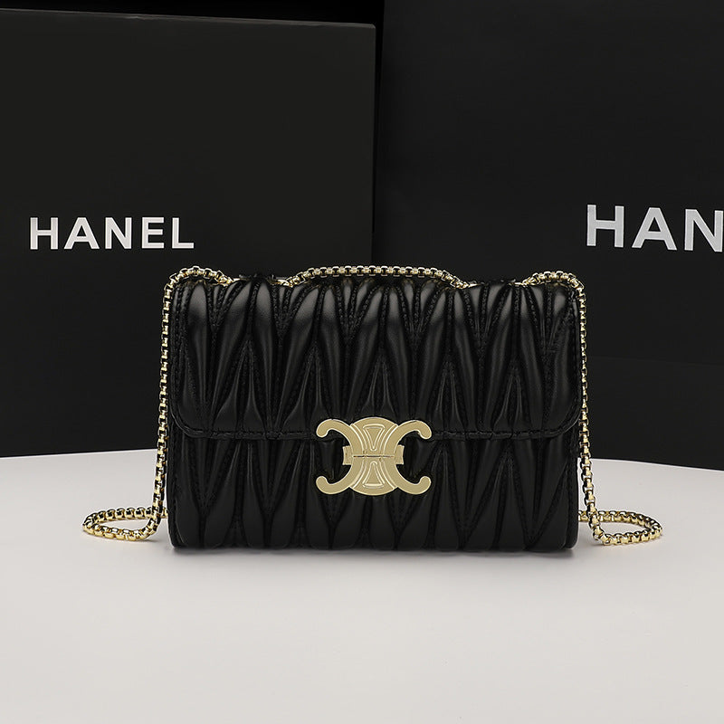 Textured Mini PU Crossbody Small Square Chain Bag