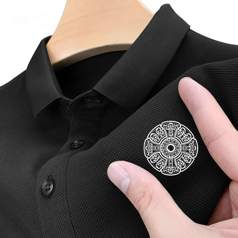 Men's Summer Cool Ice Silk Loose Loungewear Suit – close-up