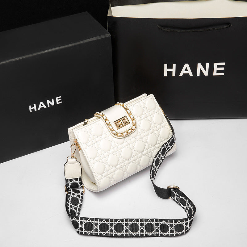 Rhombus Lock PU Crossbody Small Square Shoulder Bag