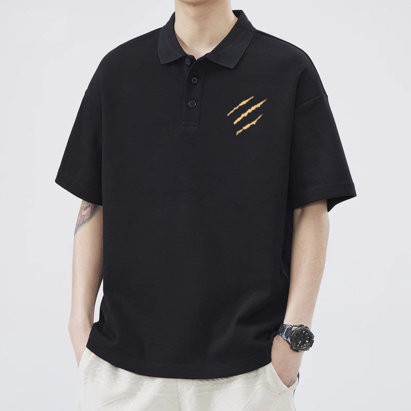Men's Geometric Print Slim Fit Short Sleeve Polo T-Shirt Summer
