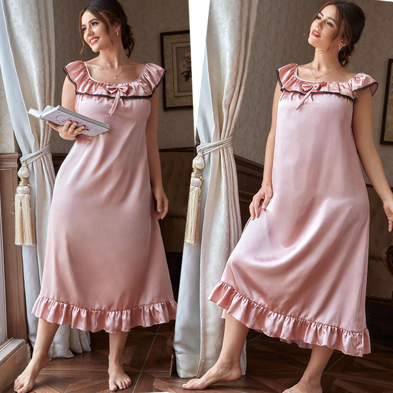 Women's Plus Size Ice Silk U-Neck Pajama Shorts Set Loungewear