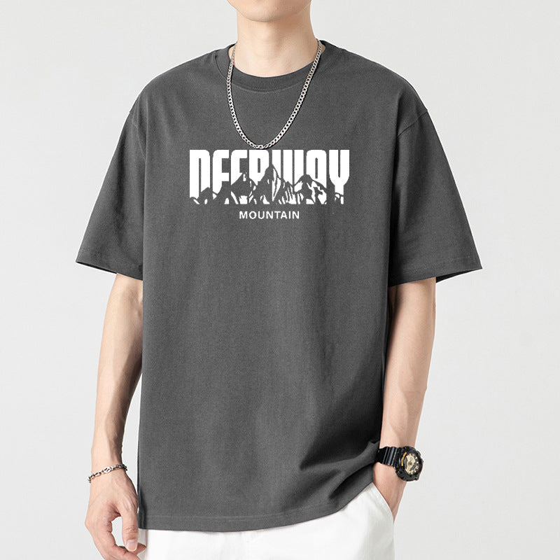 Men's Hong Kong Style Retro Heavyweight Pure Cotton Loose Fit