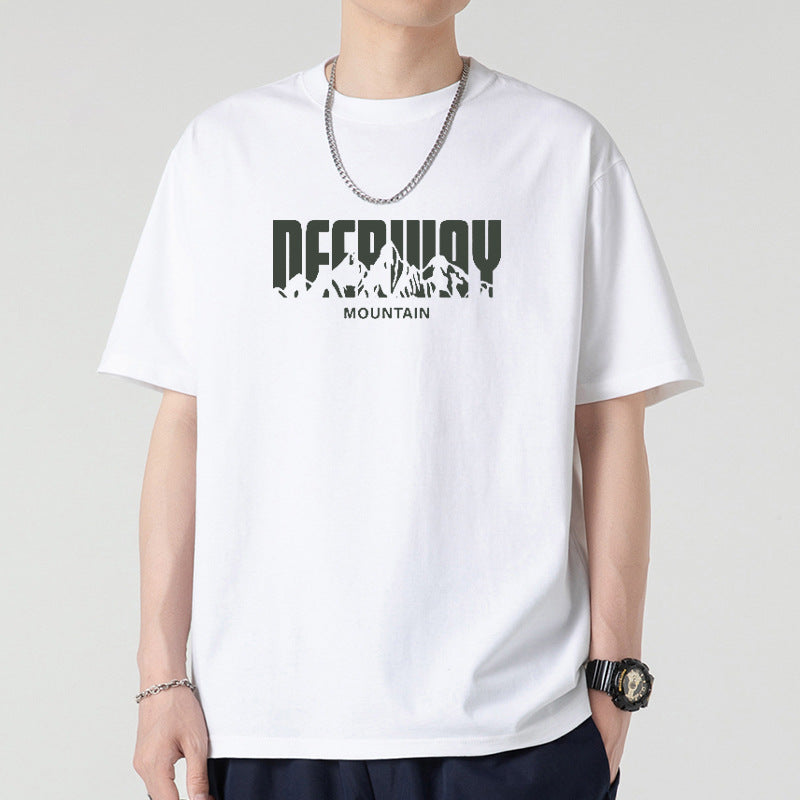 Men's Hong Kong Style Retro Heavyweight Pure Cotton Loose Fit