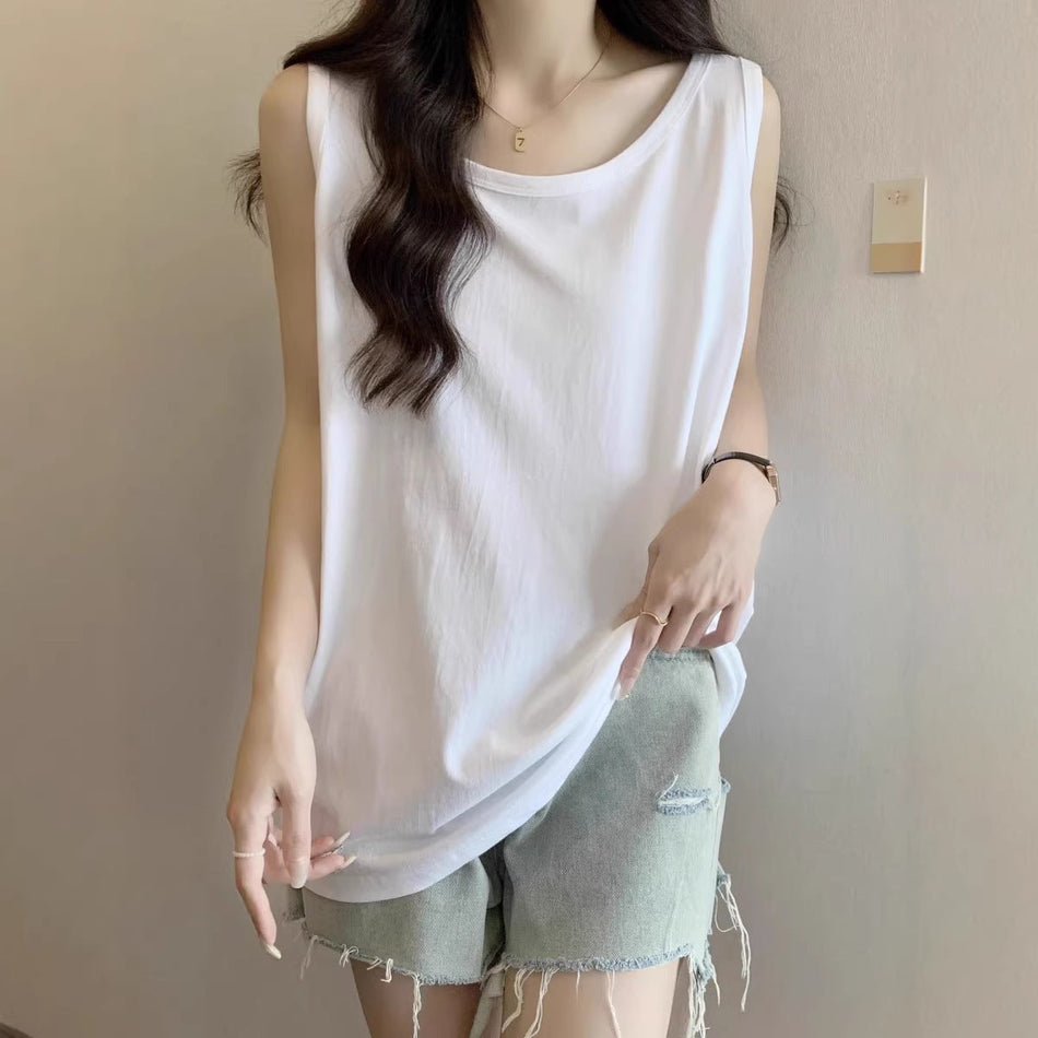 Women's Loose Fit Sleeveless Cotton Graphic Tank Top