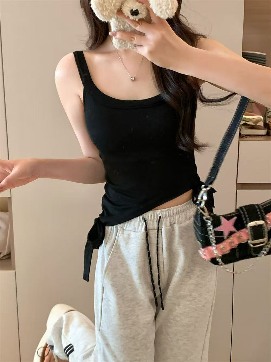 Women's Lace Trim Slim Fit Camisole Crop Top