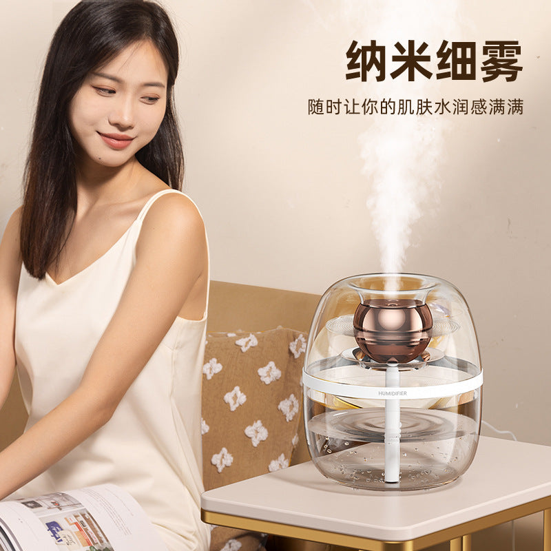 Transparent 3L Double Spray USB Humidifier Night Light K30
